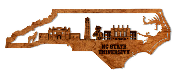 NC State Wall Hanging State Skyline