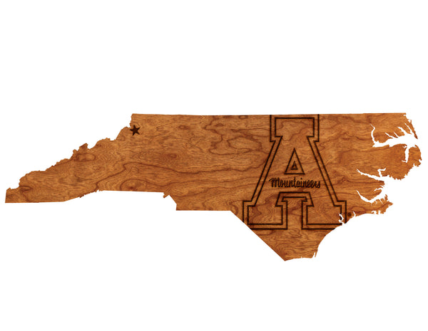 Appalachian State Magnet App State NC Outline with App A