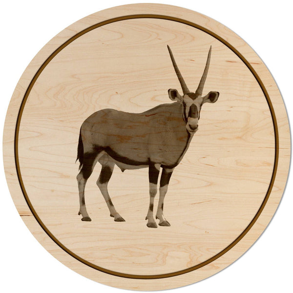 African Animals Coaster (Multiple Designs Available) Coaster Shop LazerEdge Gemsbok Maple 