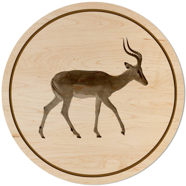 African Animals Coaster (Multiple Designs Available) Coaster Shop LazerEdge Impala Maple 