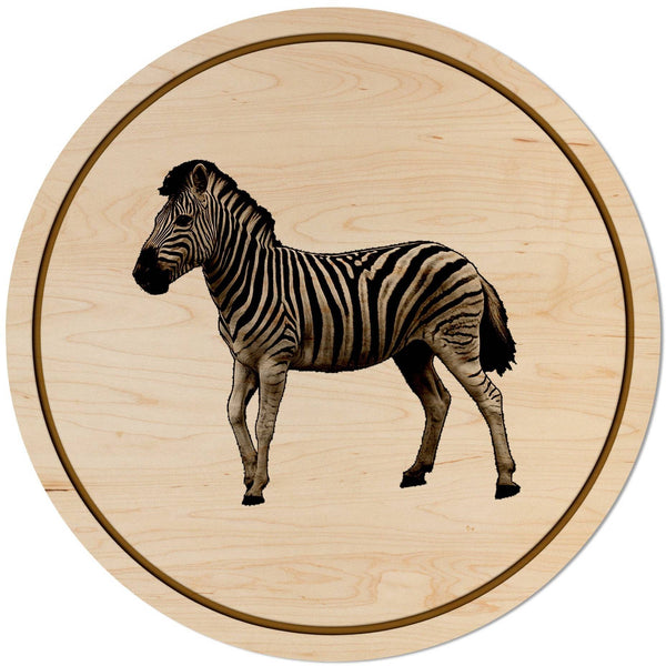 African Animals Coaster (Multiple Designs Available) Coaster Shop LazerEdge Zebra Maple 