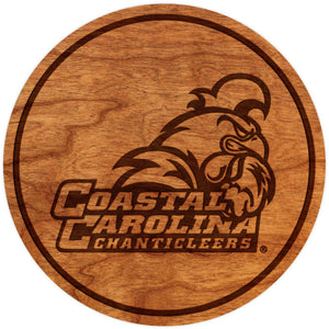 Coastal Carolina Chanticleers Coaster Name With Masot Coaster LazerEdge Cherry 