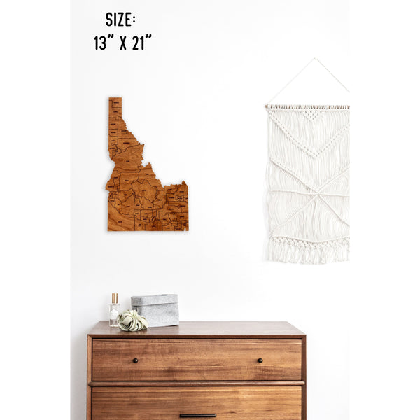 County State Outline Wall Hanging (Available In All 50 States) Wall Hanging Shop LazerEdge ID - Idaho Cherry 