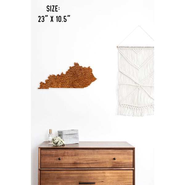 County State Outline Wall Hanging (Available In All 50 States) Wall Hanging Shop LazerEdge KY - Kentucky Cherry 