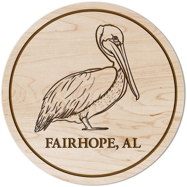 Custom Beach Animal Coaster - Crafted from Cherry or Maple Wood Coaster Shop LazerEdge Maple Pelican 