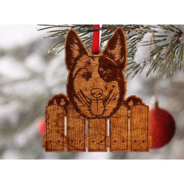 Dog Ornament (Multiple Dog Breeds Available) Ornament Shop LazerEdge Cherry Blue Heeler 