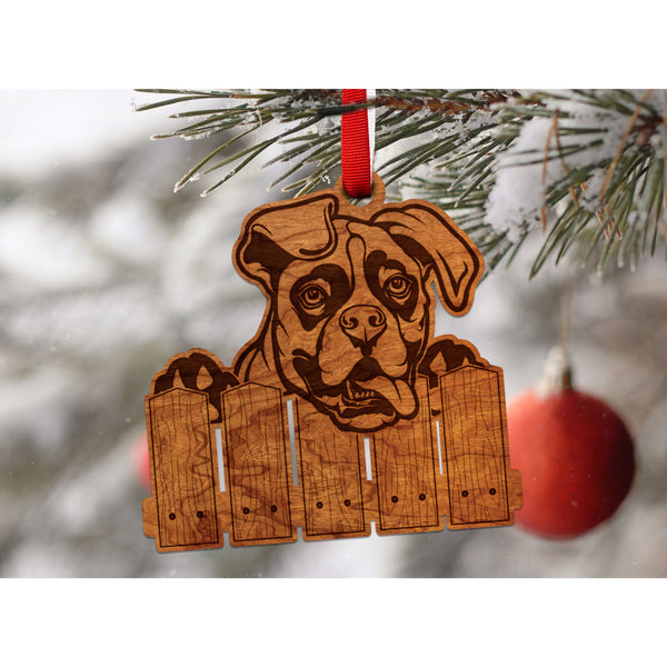 Dog Ornament (Multiple Dog Breeds Available) Ornament Shop LazerEdge Cherry Boxer 