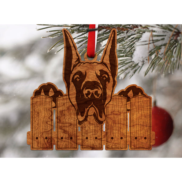 Dog Ornament (Multiple Dog Breeds Available) Ornament Shop LazerEdge Cherry Great Dane 