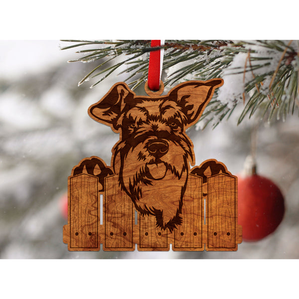 Dog Ornament (Multiple Dog Breeds Available) Ornament Shop LazerEdge Cherry Schnauzer 