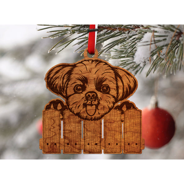 Dog Ornament (Multiple Dog Breeds Available) Ornament Shop LazerEdge Cherry Shih Tzu 