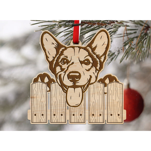 Dog Ornament (Multiple Dog Breeds Available) Ornament Shop LazerEdge Maple Corgi 