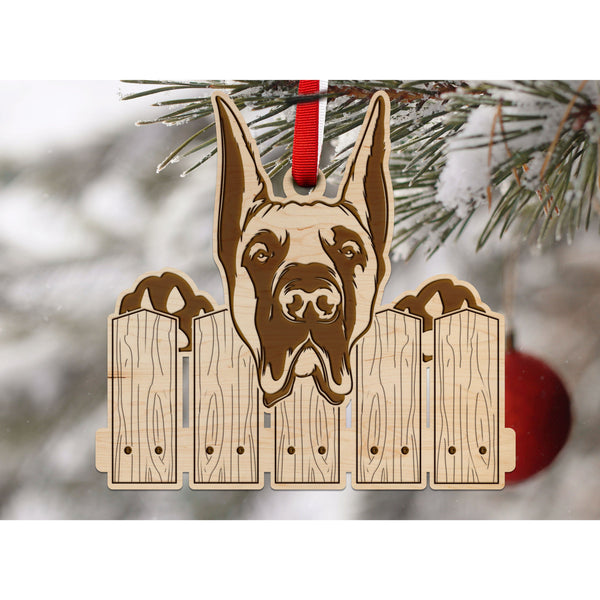 Dog Ornament (Multiple Dog Breeds Available) Ornament Shop LazerEdge Maple Great Dane 