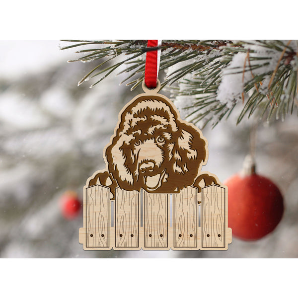 Dog Ornament (Multiple Dog Breeds Available) Ornament Shop LazerEdge Maple Poodle 