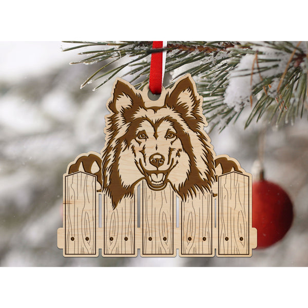 Dog Ornament (Multiple Dog Breeds Available) Ornament Shop LazerEdge Maple Shetland Sheepdog 