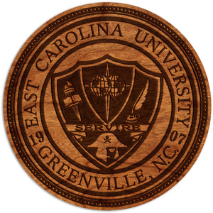 ECU Seal Wall Hanging - Crafted from Cherry or Maple Wood Wall Hanging LazerEdge Standard Cherry 