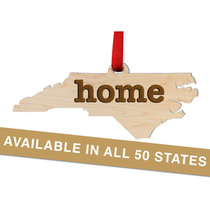 "Home" State Outline Maple Ornament (Available In All 50 States ) Ornament Shop LazerEdge 