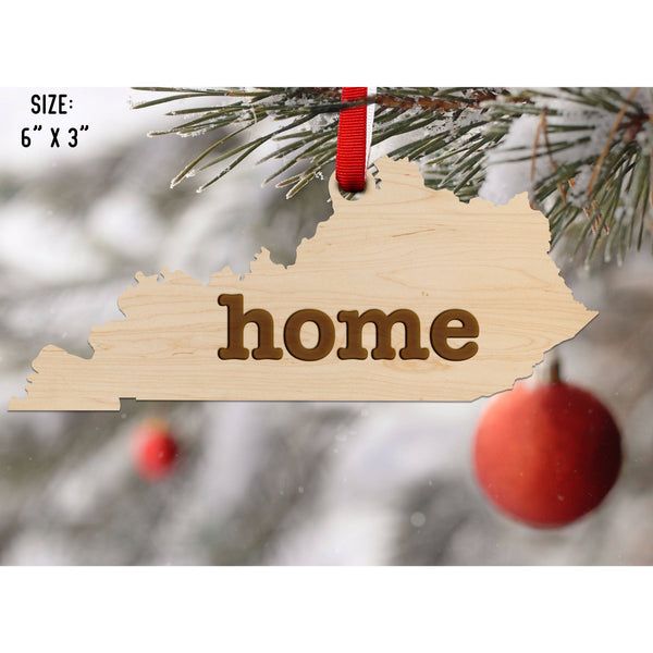 "Home" State Outline Maple Ornament (Available In All 50 States ) Ornament Shop LazerEdge KY - Kentucky Maple 