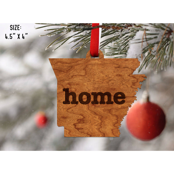 "Home" State Outline Cherry Ornament (Available In All 50 States ) Ornament Shop LazerEdge AR - Arkansas Cherry 