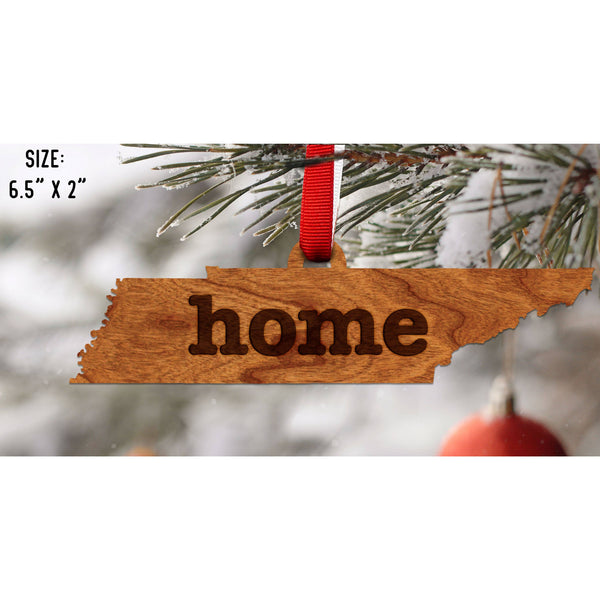 "Home" State Outline Cherry Ornament (Available In All 50 States ) Ornament Shop LazerEdge TN - Tennessee Cherry 