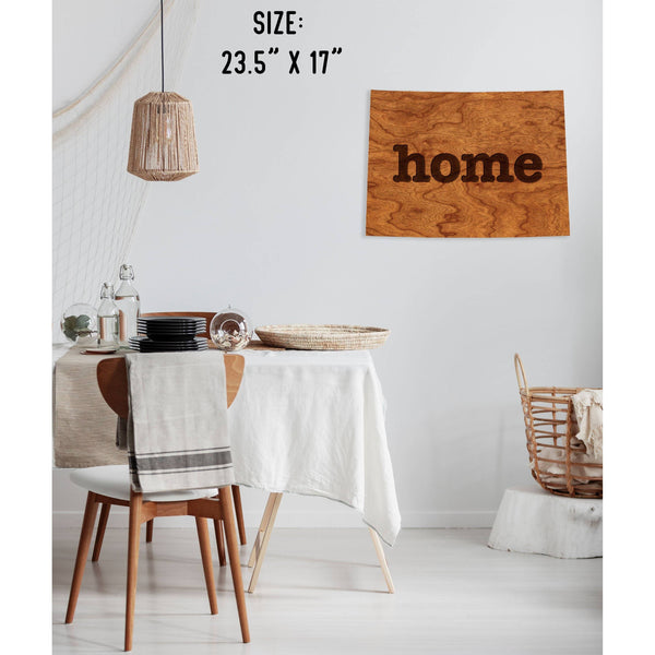 "Home" State Outline Wall Hanging (Available In All 50 States) Large Size Wall Hanging Shop LazerEdge CO - Colorado Cherry 