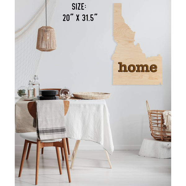 "Home" State Outline Wall Hanging (Available In All 50 States) Large Size Wall Hanging Shop LazerEdge ID - Idaho Maple 