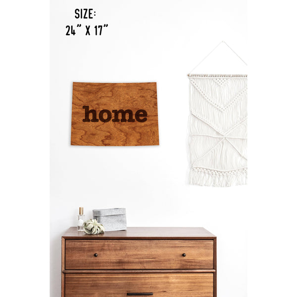 "Home" State Outline Wall Hanging (Available In All 50 States) Wall Hanging Shop LazerEdge CO - Colorado Cherry 
