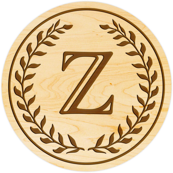 Letter Initial Coasters (First or Last Name) Coaster Shop LazerEdge Z Maple Wood (Lighter) 