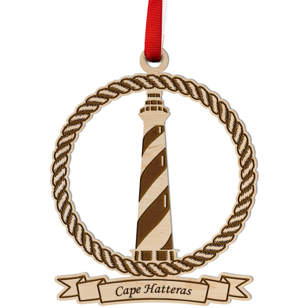 Lighthouse Ornament - Cape Hatteras Ornament LazerEdge Maple 