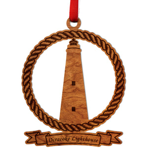 Lighthouse Ornament - Ocracoke Lighthouse Ornament LazerEdge Cherry 