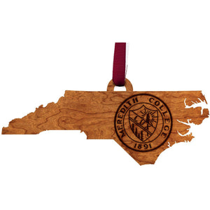 Meredith College - Ornament - State Map with Seal Ornament LazerEdge 