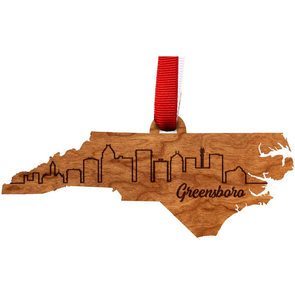 NC City Ornament (Available in Various NC Cities) Ornament LazerEdge Cherry Greensboro 