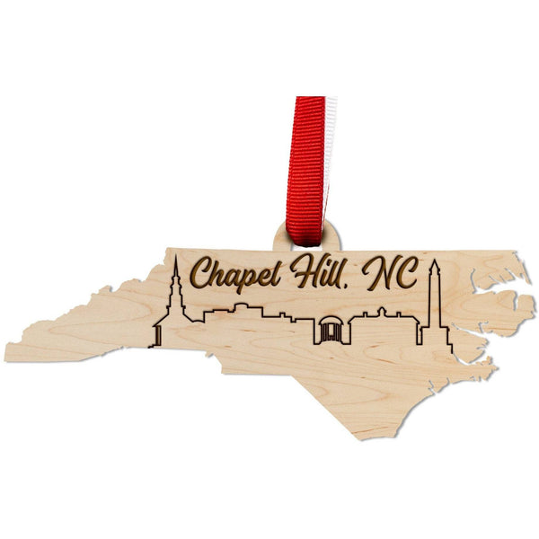 NC City Ornament (Available in Various NC Cities) Ornament LazerEdge Maple Chapel Hill 