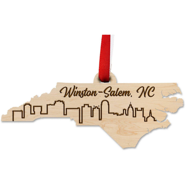 NC City Ornament (Available in Various NC Cities) Ornament LazerEdge Maple Winston-Salem 