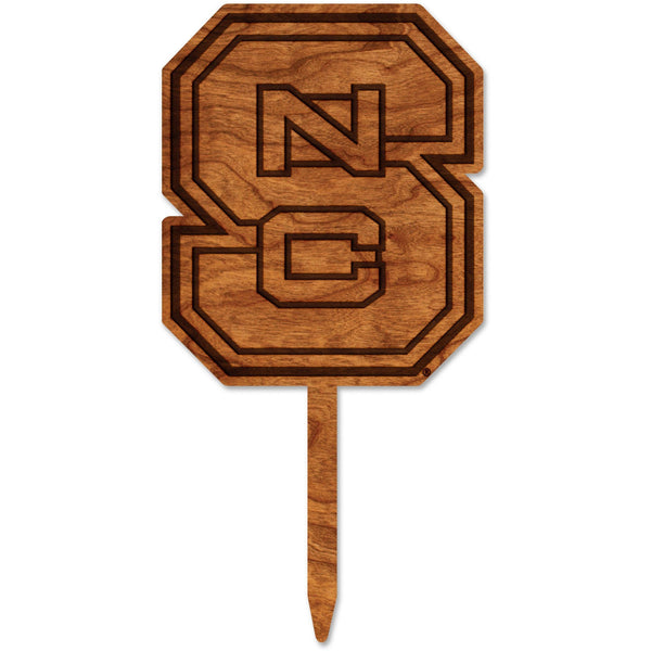 NC State Cake Toppers - Crafted from Cherry or Maple Wood Cake Topper Shop LazerEdge Cherry Block S 