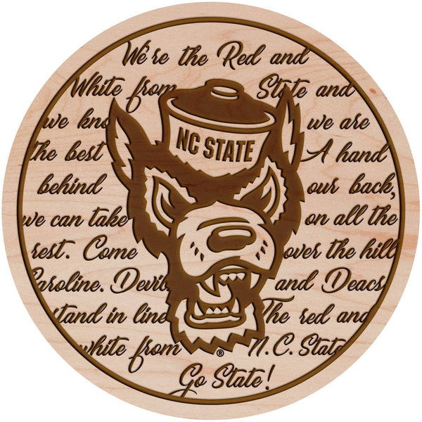 NC State Wolfpack Coaster Coaster LazerEdge Maple Fight Song 