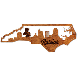 NC State Wolfpack Raleigh Skyline Wall Hanging Wall Hanging LazerEdge Cherry 