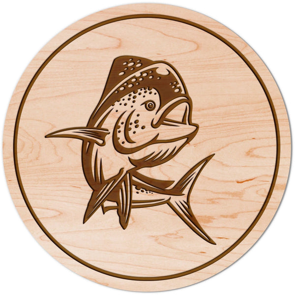 Salt Water Fish Coaster - Crafted from Cherry or Maple Wood Coaster LazerEdge Maple Mahi Mahi 