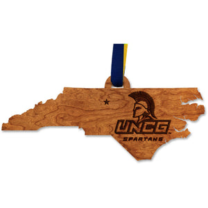 University of North Carolina Greensboro - Ornament - Crafted from Cherry or Maple Wood Ornament LazerEdge Cherry UNCG Spartans 