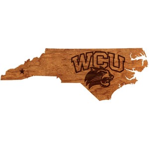 Western Carolina University - Wall Hanging - State Map - WCU on NC Wall Hanging LazerEdge Standard 