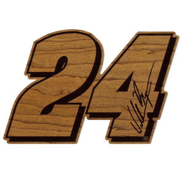 William Byron #24 Wooden Magnet | Crafted from Cherry and Maple Wood | Made in USA | Officially Licensed by Hendrick Motorsport