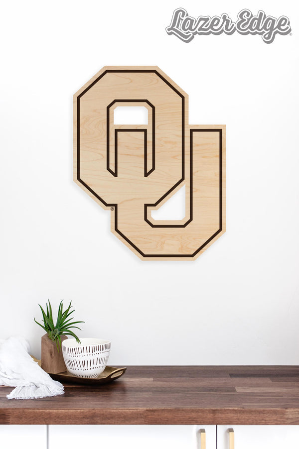 Oklahoma University OU Wall Hanging - Crafted from Cherry or Maple Wood - Oklahoma Sooners