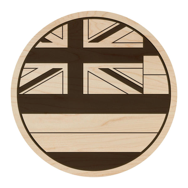 Hawaii State Flag Coaster - Crafted from Cherry or Maple Wood