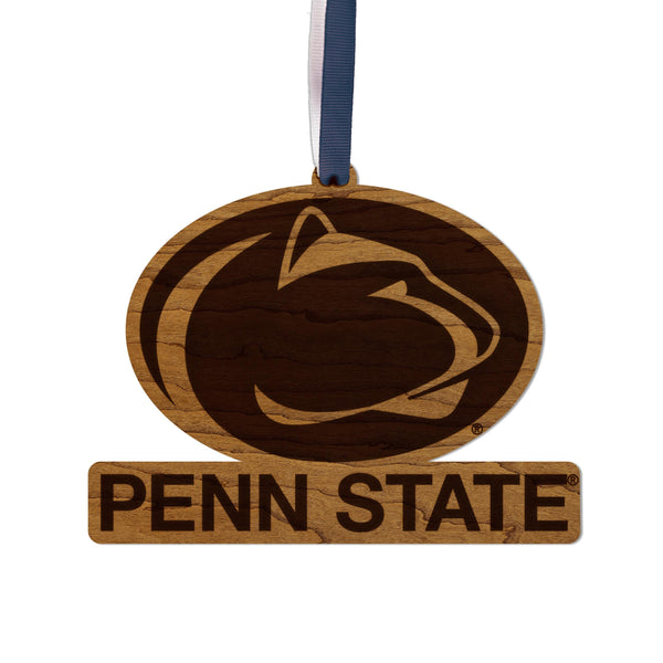 Penn State Logo Ornament – Crafted from Cherry and Maple Wood – Penn State Nittany Lions