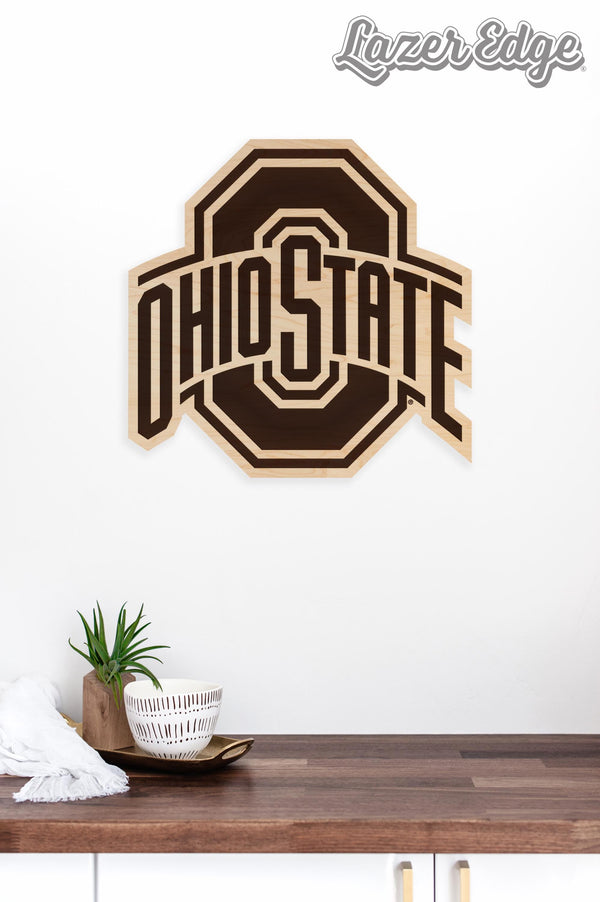 Ohio State University Block O Wall Hanging - Crafted from Cherry or Maple Wood - Ohio State Buckeyes