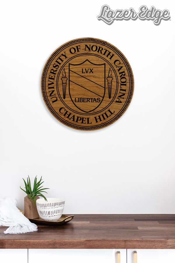 University of North Carolina University Seal Wall Hanging – Crafted from Cherry and  Maple Wood - UNC Tarheels