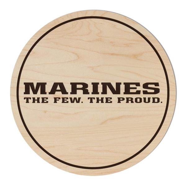 United States Marine Corps The Few The Proud Coaster - Crafted from Cherry or Maple Wood