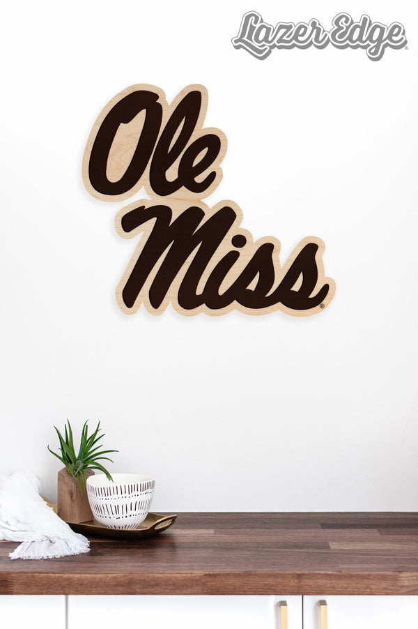 Ole Miss Logo Wall Hanging - Crafted from Cherry or Maple Wood