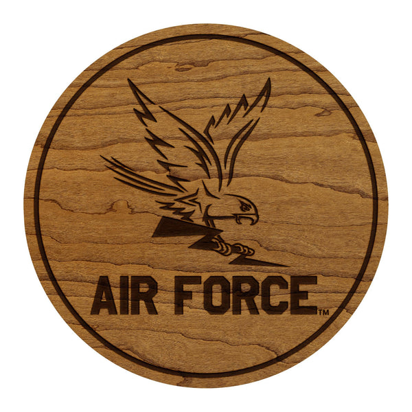 Air Force Academy Falcons Coaster – Crafted from Cherry or Maple Wood – Air Force Falcons