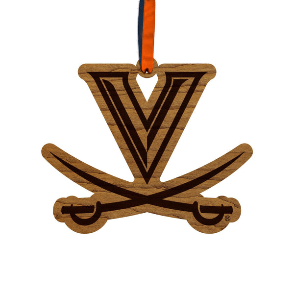 University of Virginia Sabres Ornament – Crafted from Cherry and Maple Wood – Virginia Cavaliers
