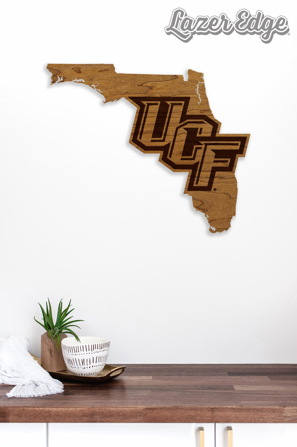 University of Central Florida UCF on State Wall Hanging – Crafted from Cherry and  Maple Wood - UCF Knights